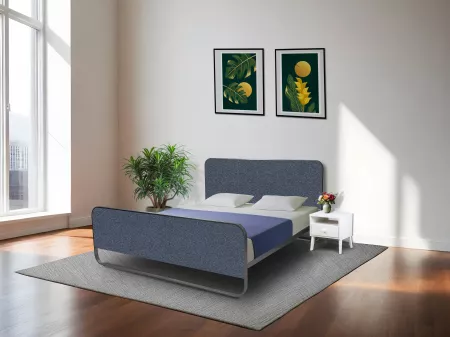 Chloe Queen Size Double Bed in Grey Color